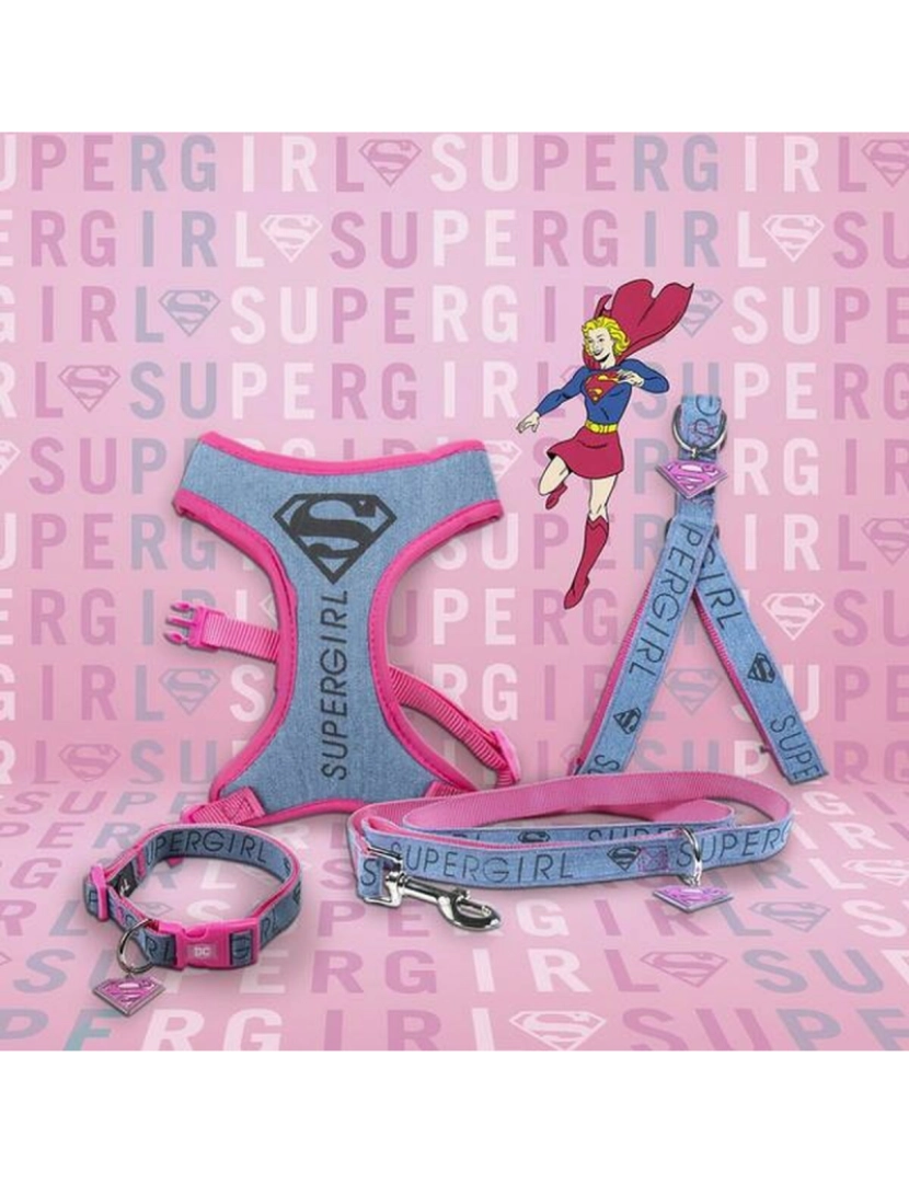 imagem de Arnês para Cães Superman Cor de Rosa M/L5