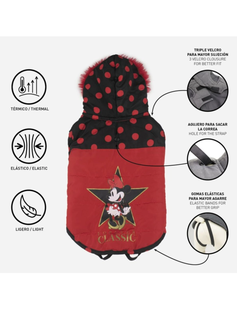 imagem de Casaco para Cães Minnie Mouse Preto Vermelho XXS5