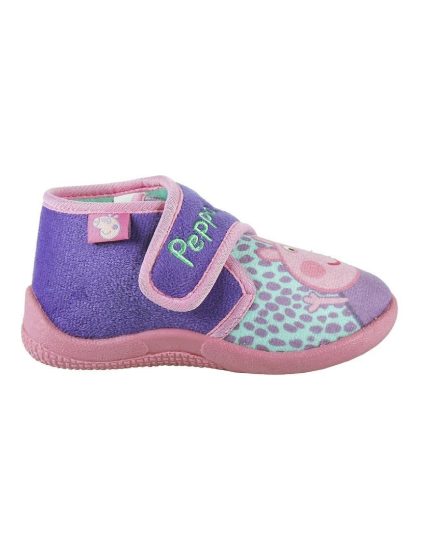 Peppa Pig - Pantufas Para Crianças 3D Peppa Pig Roxo Cor de Rosa