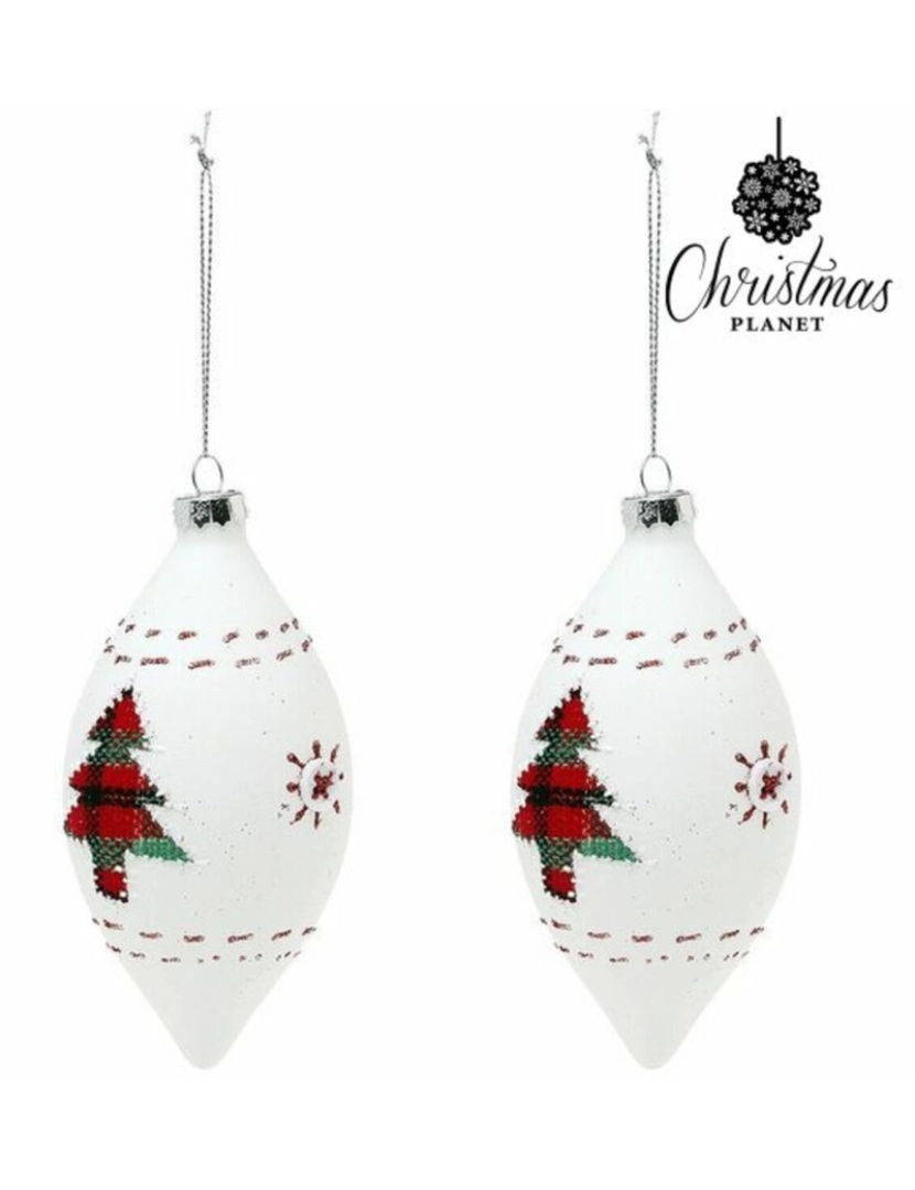 Bigbuy Christmas - Bolas de Natal (2 uds) Cristal Branco