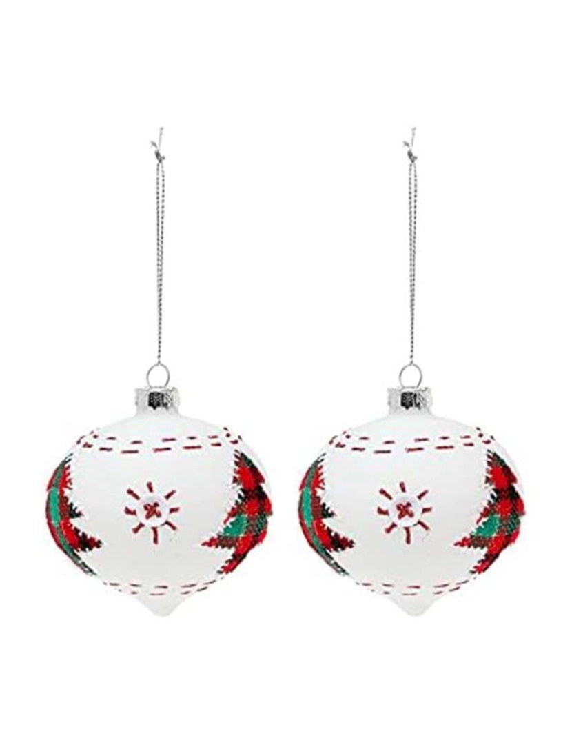 BB - Bolas de Natal 8 cm 2 uds Vidro Branco