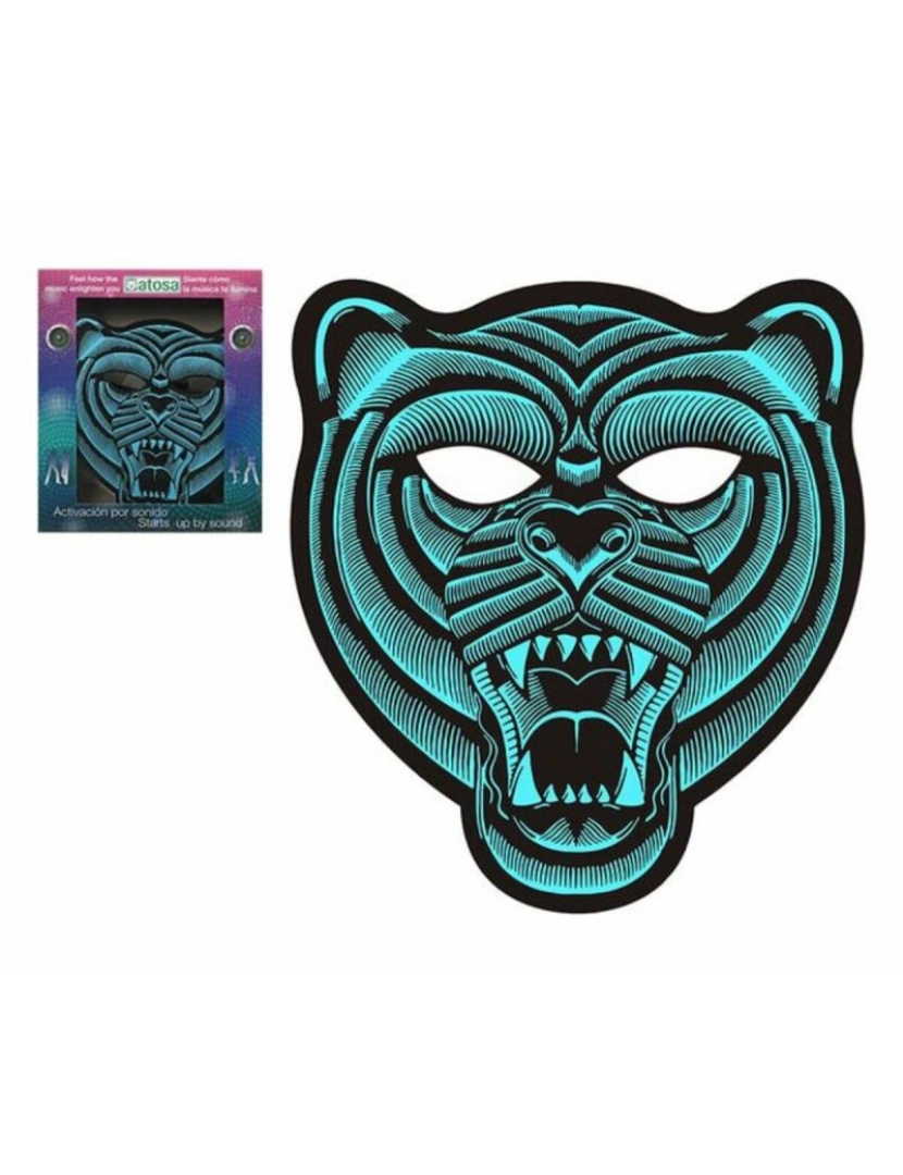 Bigbuy Carnival - Máscara LED Tigre