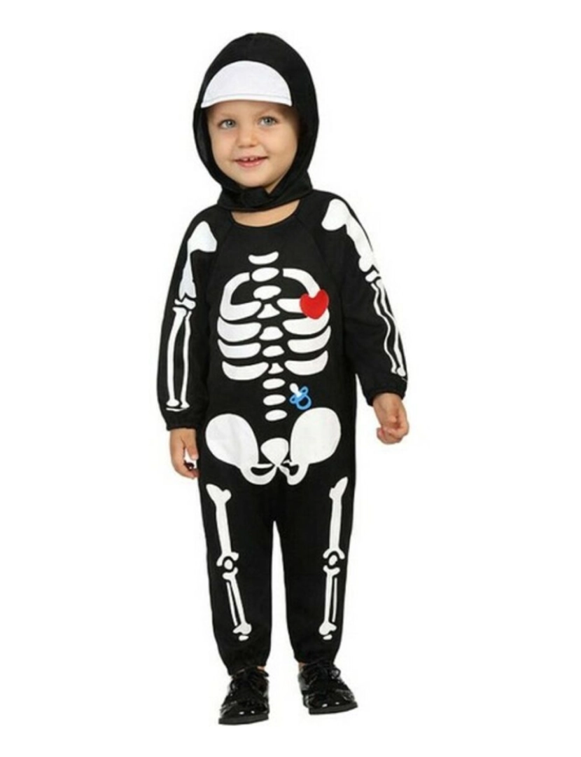Bigbuy Carnival - Fantasia para Bebés Preto Esqueleto 24 Meses