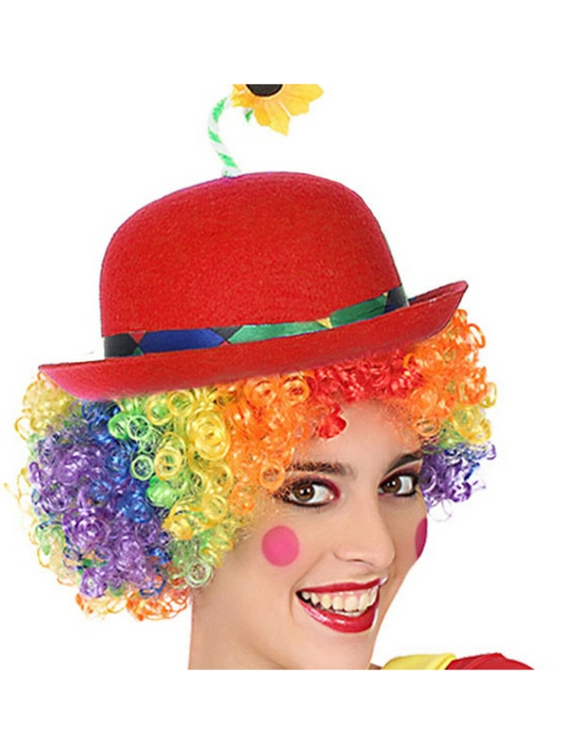 Bigbuy Carnival - Chapéu de Palhaço Vermelho Multicolor
