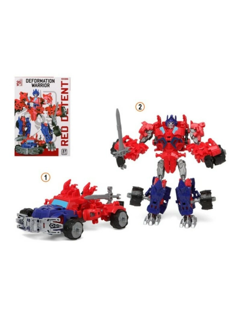 Bigbuy Fun - Super Robô Transformável Red Warrior 113365