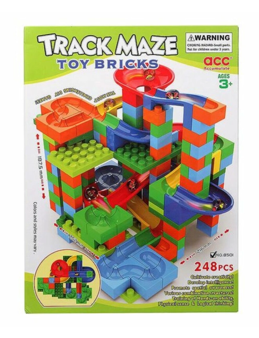 Bigbuy Fun - Jogo de Construção com Blocos Track Maze 118056 (248 pcs)
