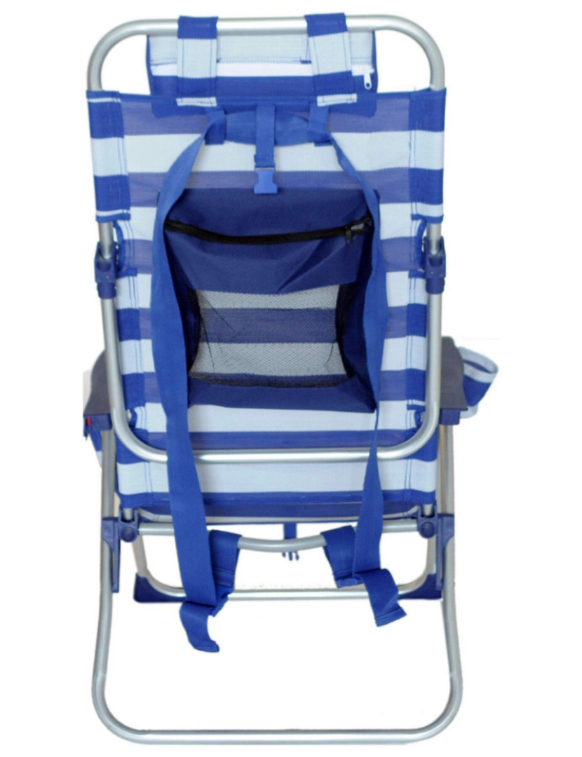 imagem de Cadeira Dobrável com Apoio para a Cabeça Textiline Alumínio 110 cm Marinheiro Azul4