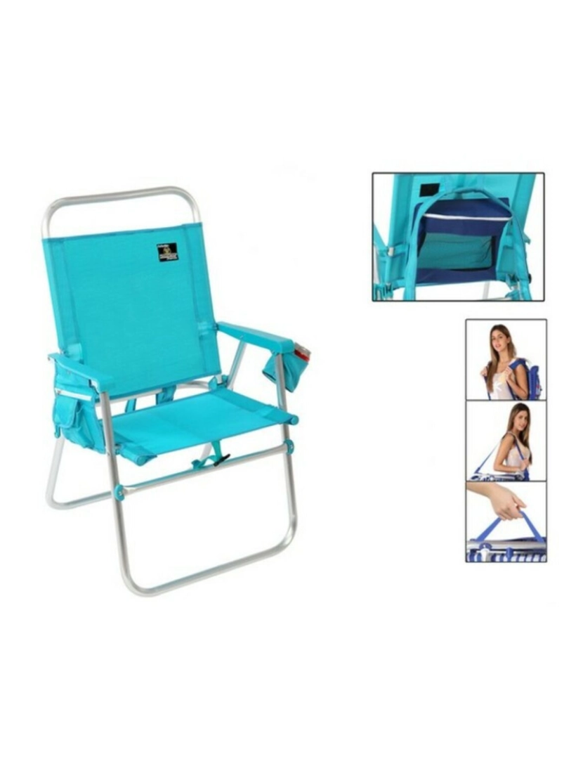 Bigbuy Outdoor - Cadeira de Campismo Acolchoada Azul 117489