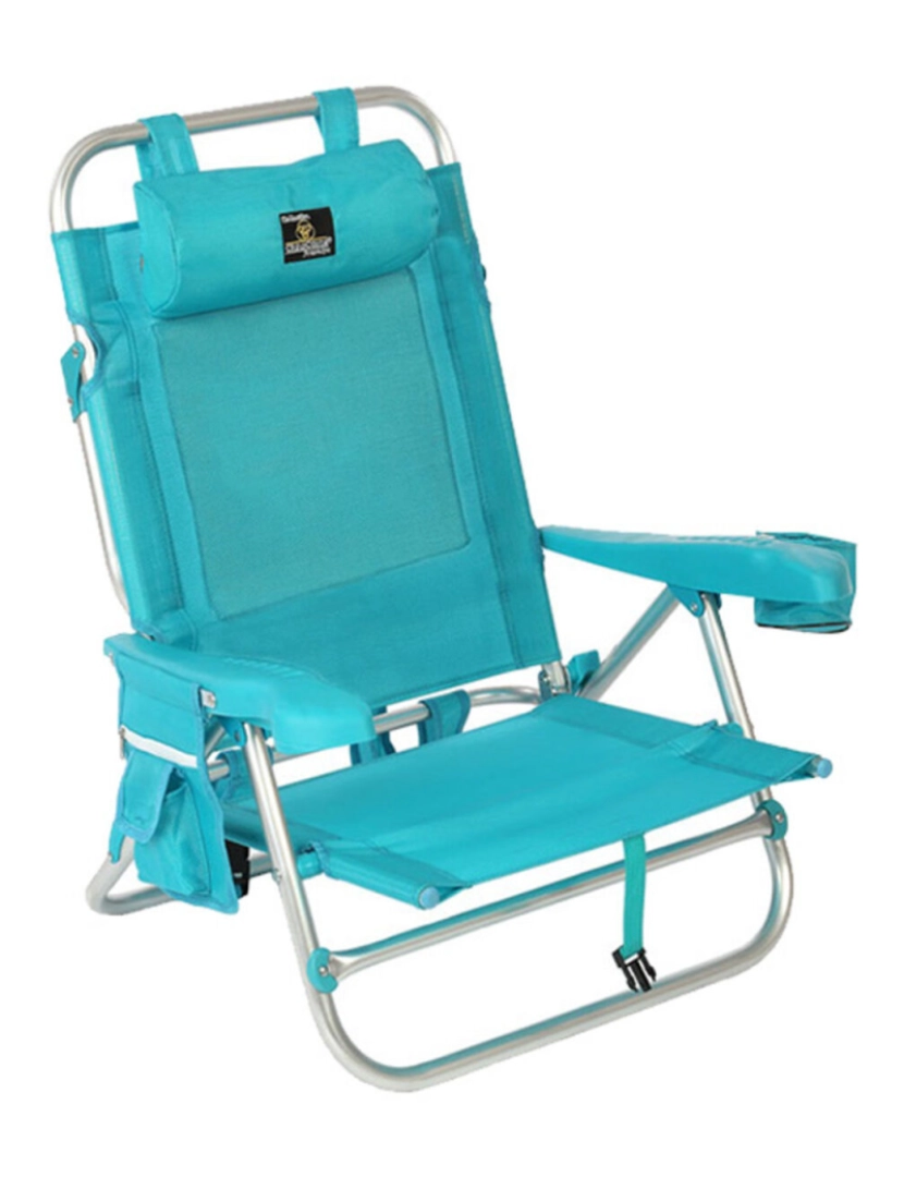Bigbuy Outdoor - Cadeira de Campismo Acolchoada Turquesa