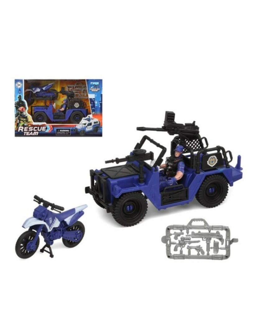 Bigbuy Fun - Playset Police Rescue Team Azul