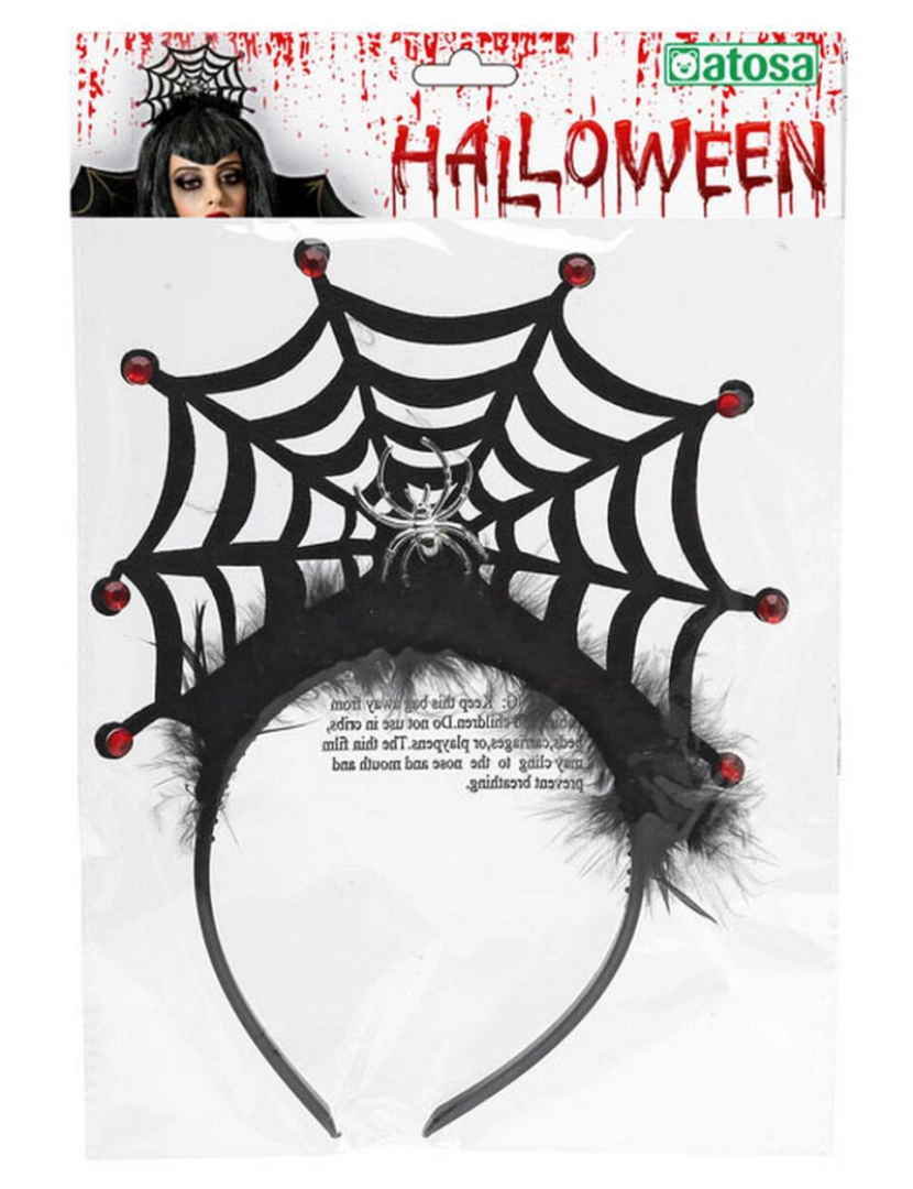 imagem de Diadema Preto Teia de aranha Halloween2