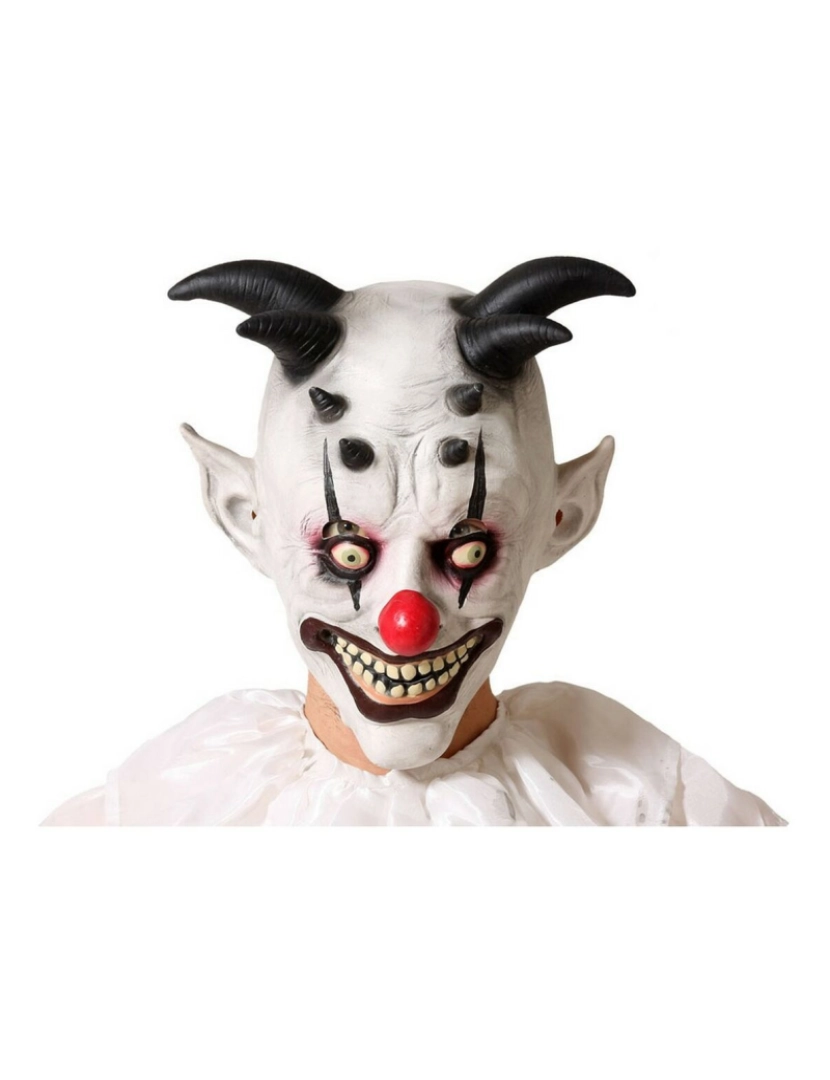 Bigbuy Fun - Máscara Halloween Palhaço Malvado Branco