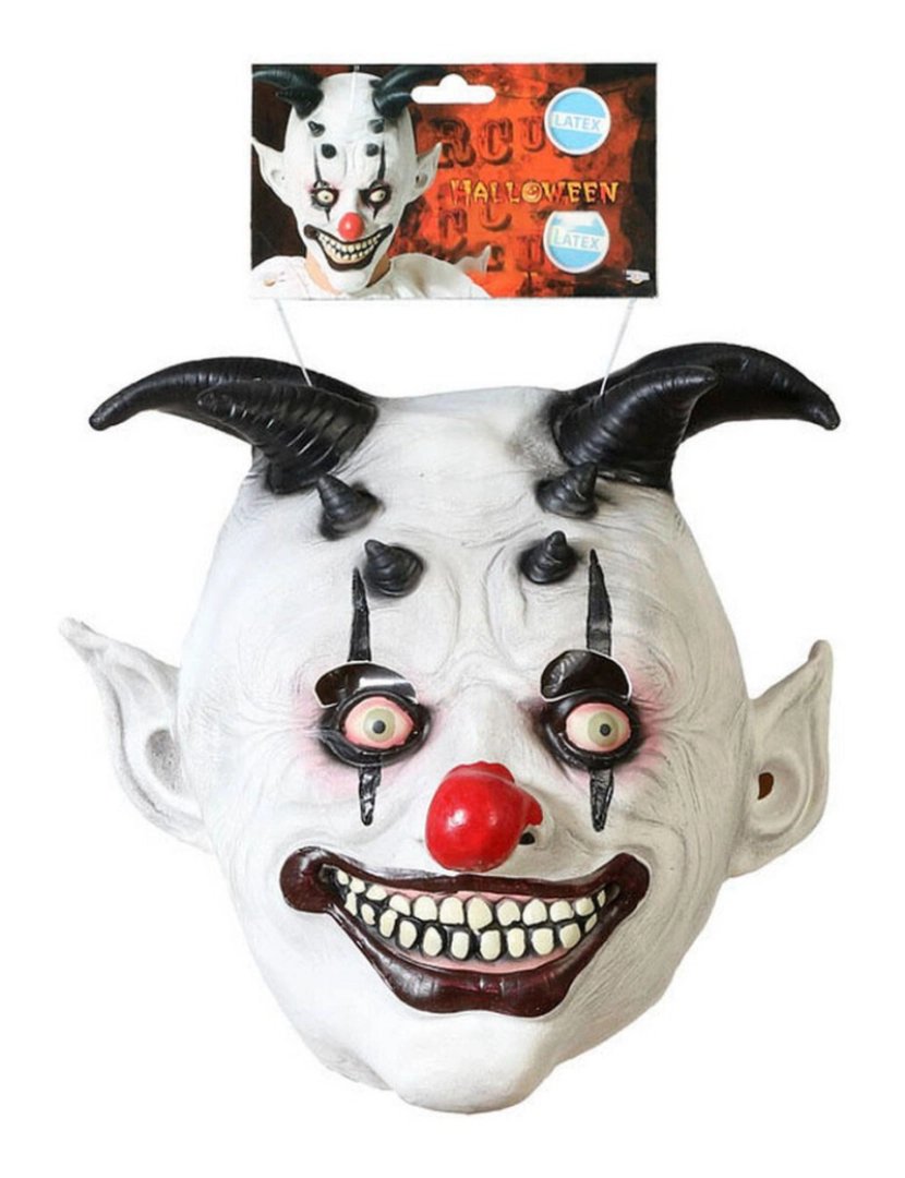 imagem de Máscara Halloween Palhaço Malvado Branco2