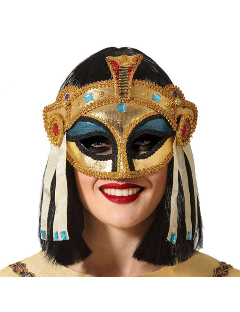 Bigbuy Carnival - Máscara Veneziana Dourado