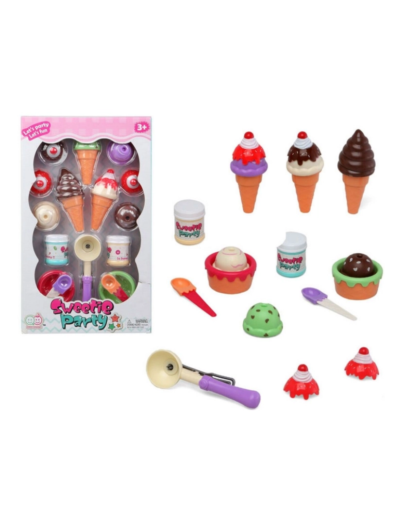 Bigbuy Fun - Conjunto de brinquedos Ice Cream Sweetie Party (40 x 24 cm)