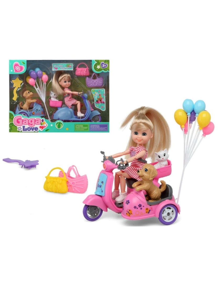 Bigbuy Fun - Boneca Gaga Love Motor Bike