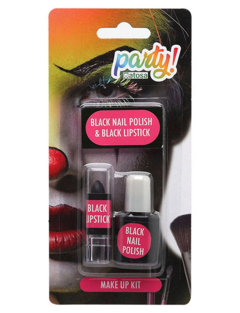 imagem de Conjunto de Maquilhagem verniz de unhas Batom Preto2