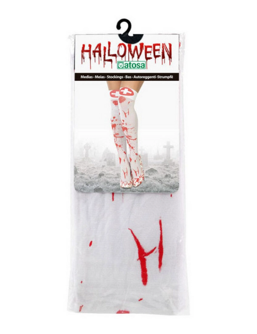 imagem de Meias de Disfarce Sangue Tamanho único Branco Halloween2