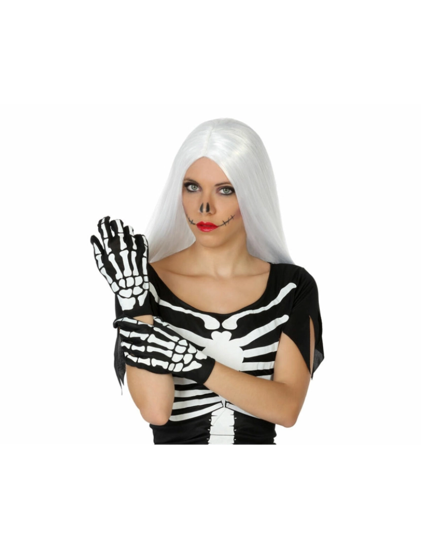 Bigbuy Carnival - Luvas Esqueleto Preto