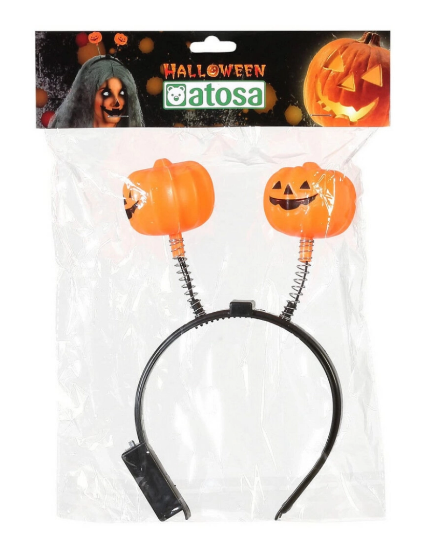 imagem de Diadema Abóbora Laranja Halloween Terror2