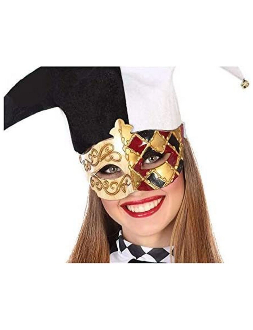 Bigbuy Carnival - Mascarilha Veneziano Dourado