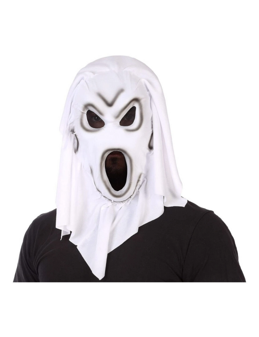 Bigbuy Carnival - Máscara Halloween Fantasma Branco