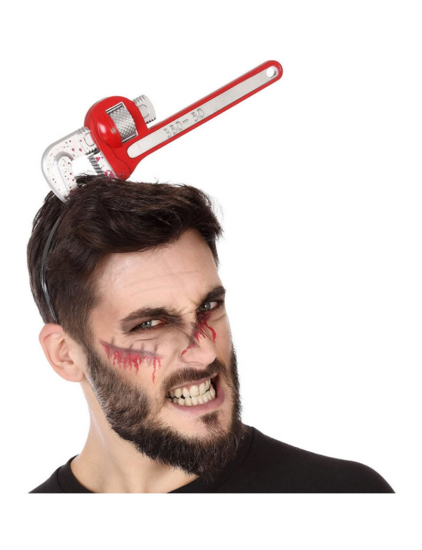 Bigbuy Carnival - Diadema Ferramenta Vermelho Halloween Terror