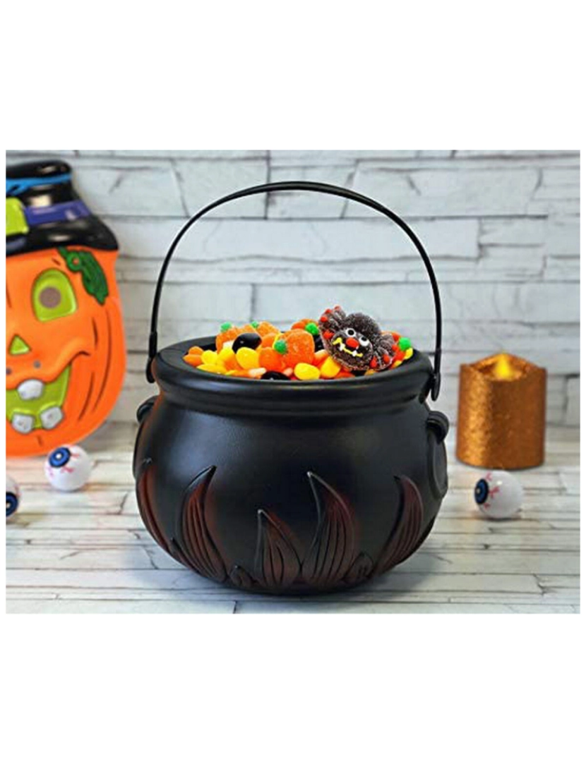 Bigbuy Party - Panela Bruxa Halloween Preto Multicolor 17 cm (1 Peça)