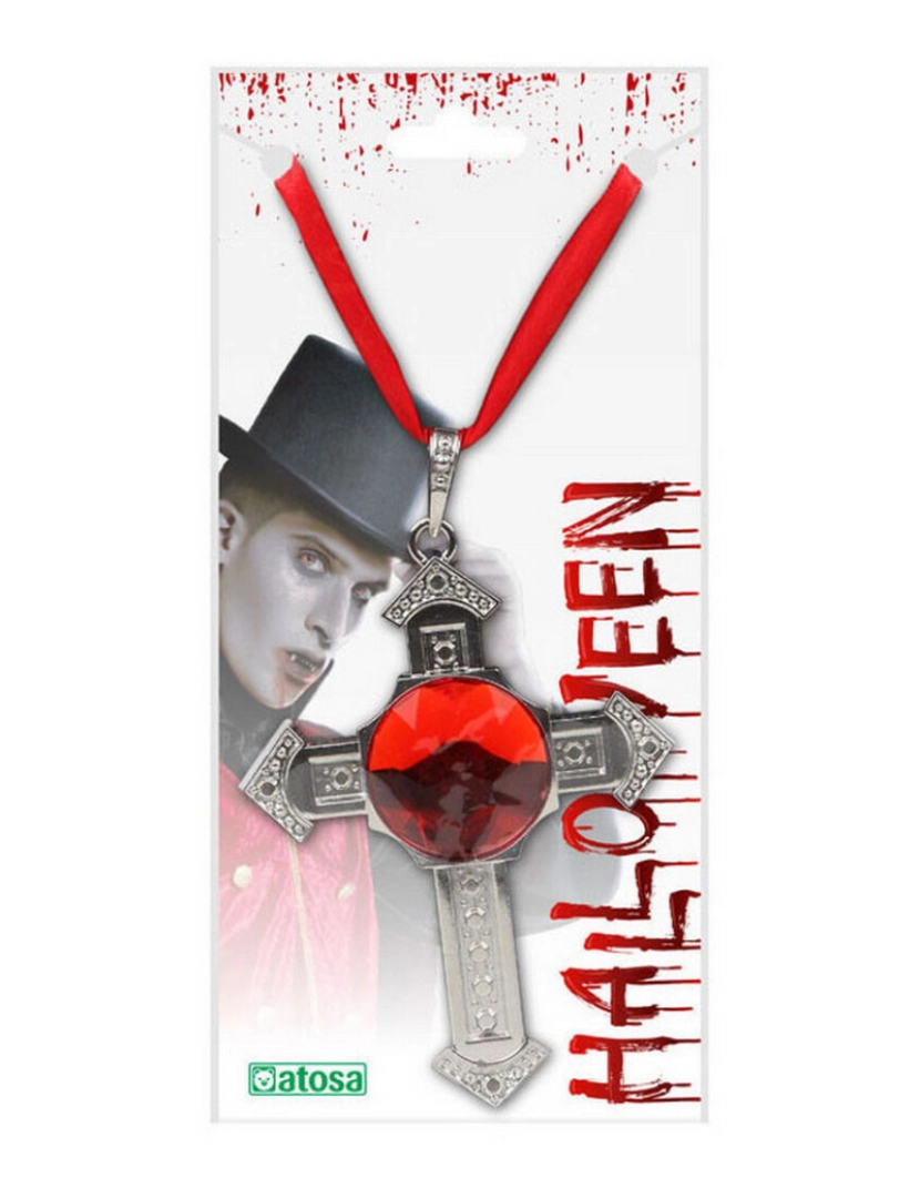 imagem de Colar Crucifix Halloween Prateado1