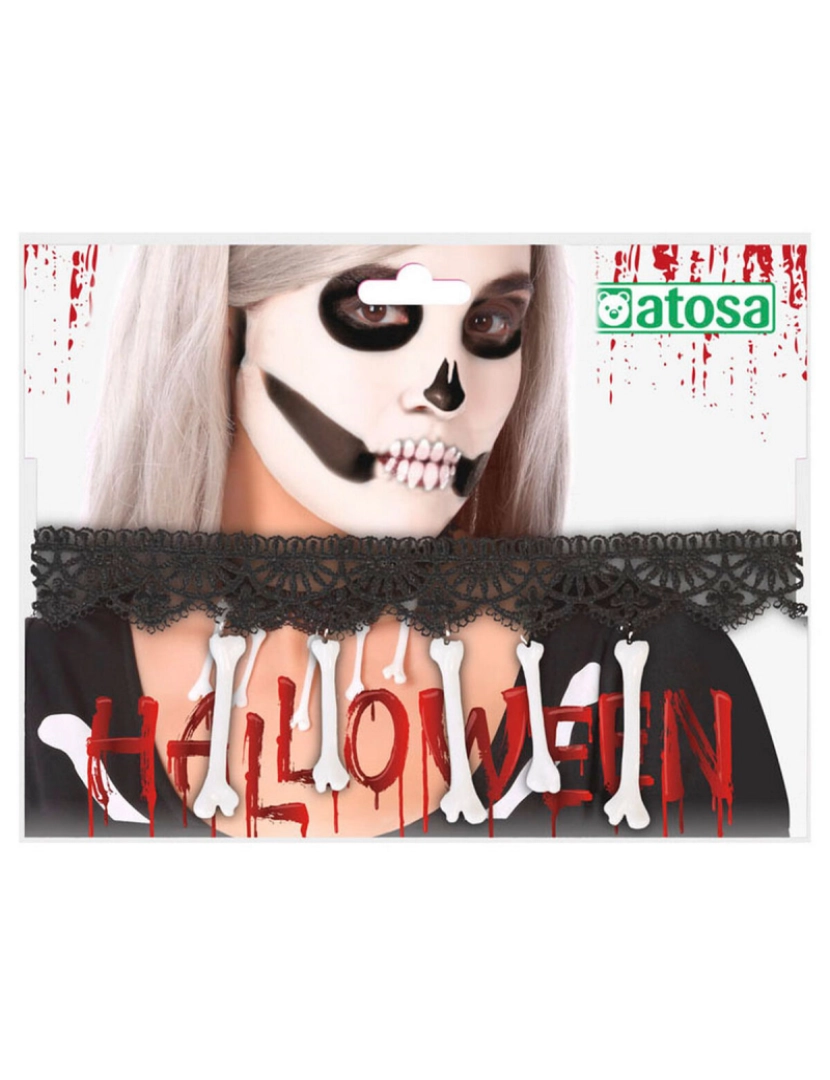 imagem de Colar Branco Halloween Ossos3