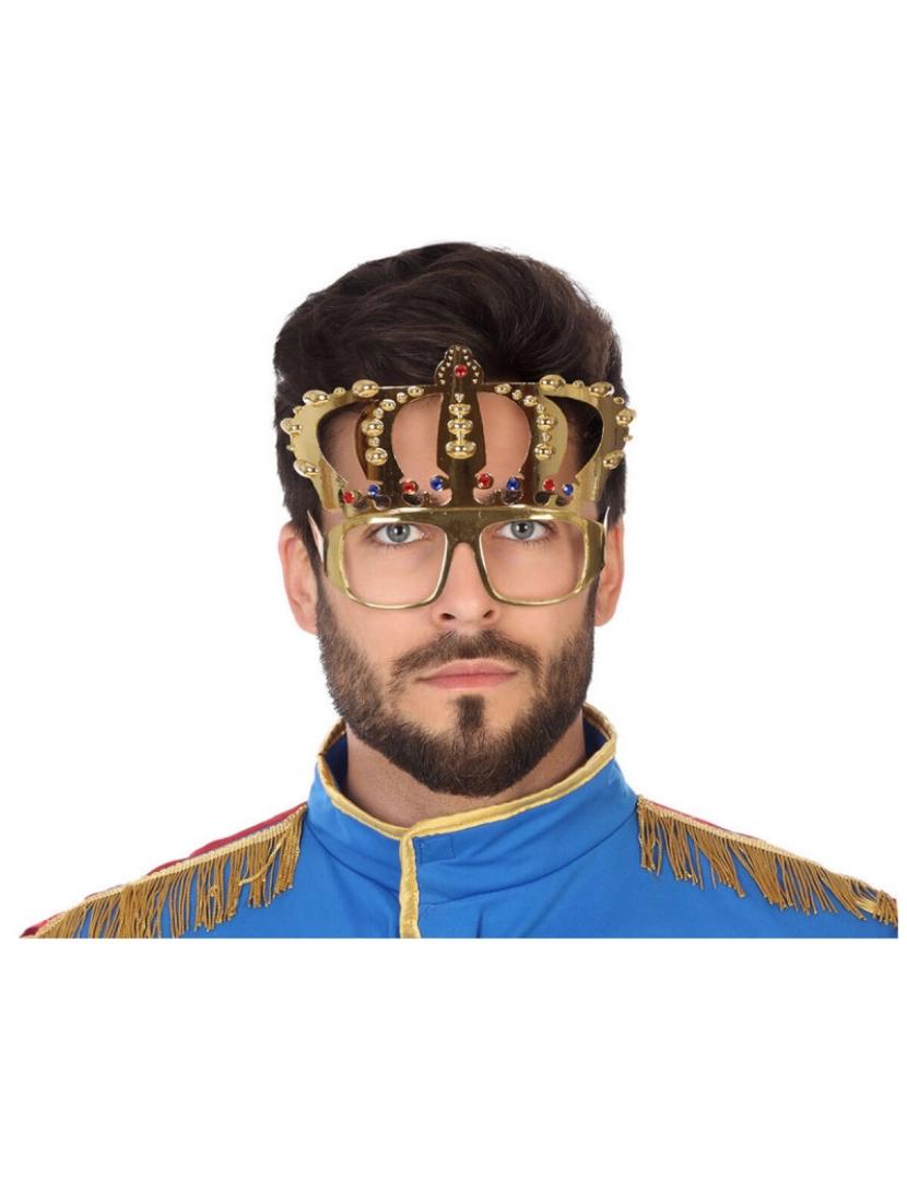 Bigbuy Carnival - Óculos Rei Coroa Dourado