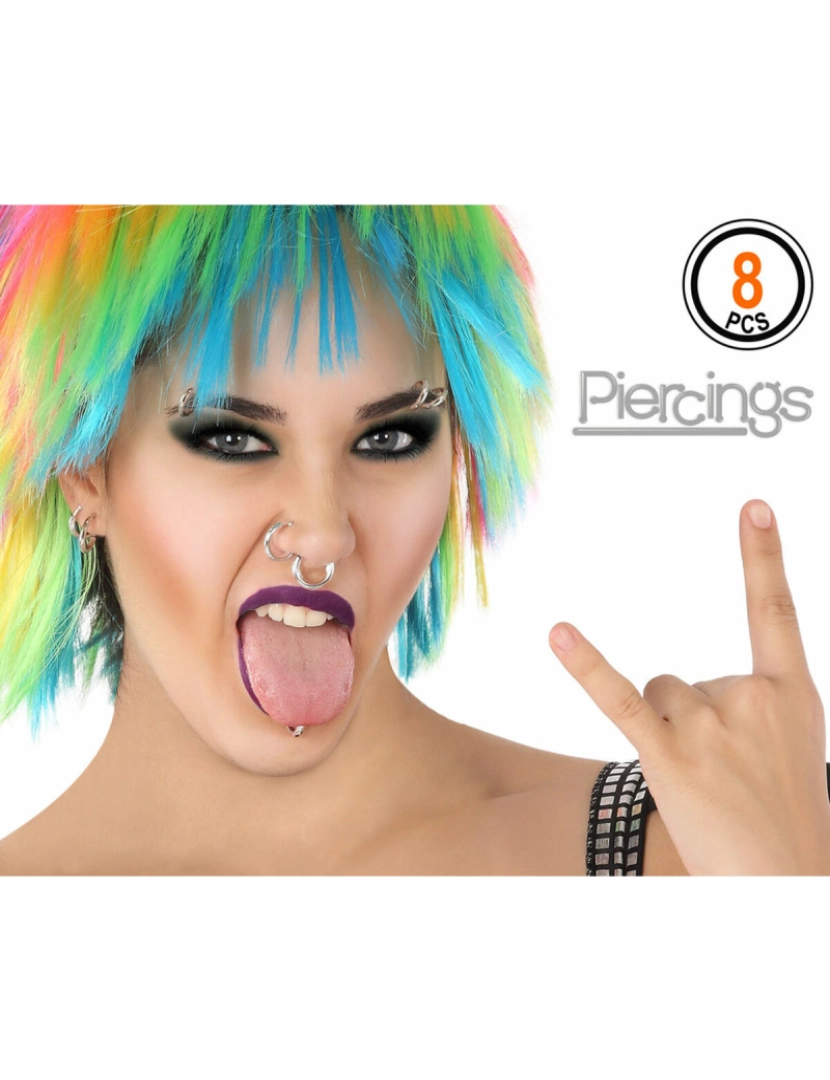 imagem de Piercing Prateado 8 Peças (7 Unidades)1