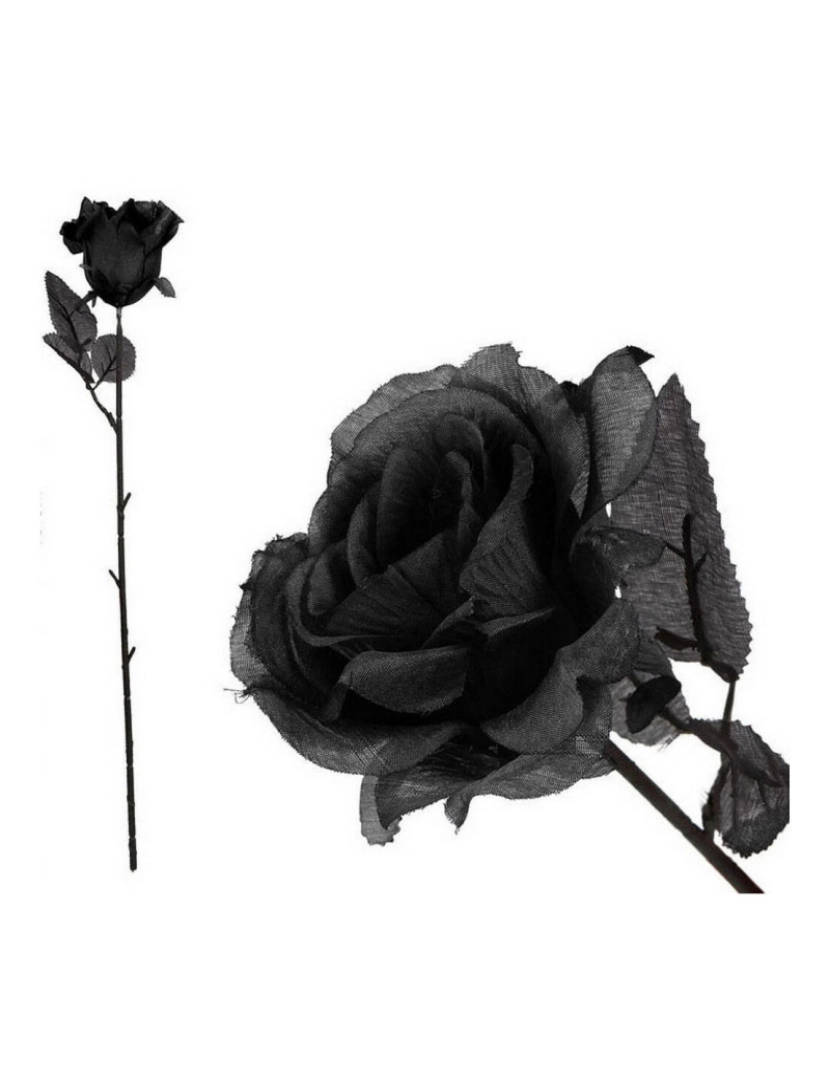 Bigbuy Carnival - Flor Halloween Preto 48 cm Cor de Rosa