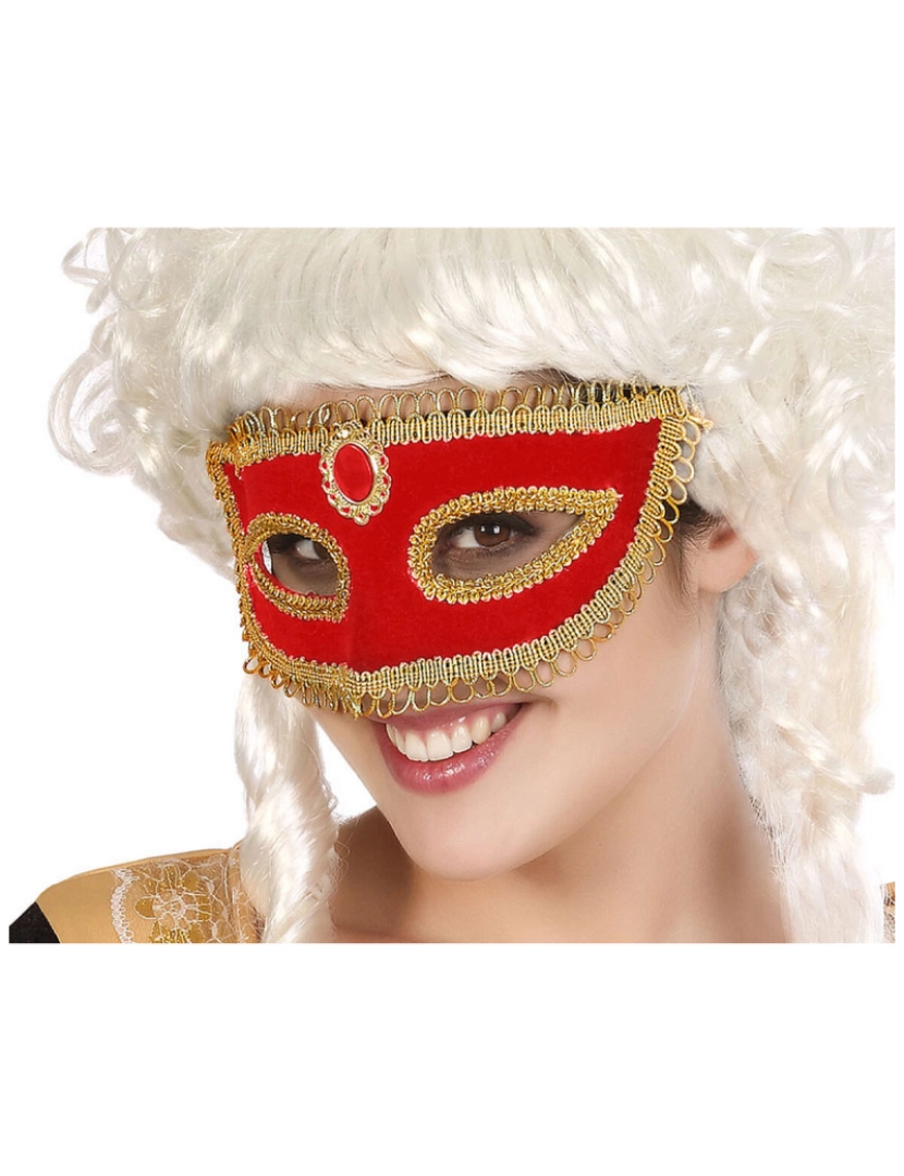 imagem de Mascarilha Vermelho Dourado Veneziano1