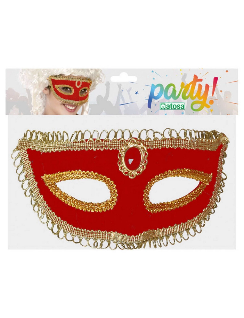 imagem de Mascarilha Vermelho Dourado Veneziano2