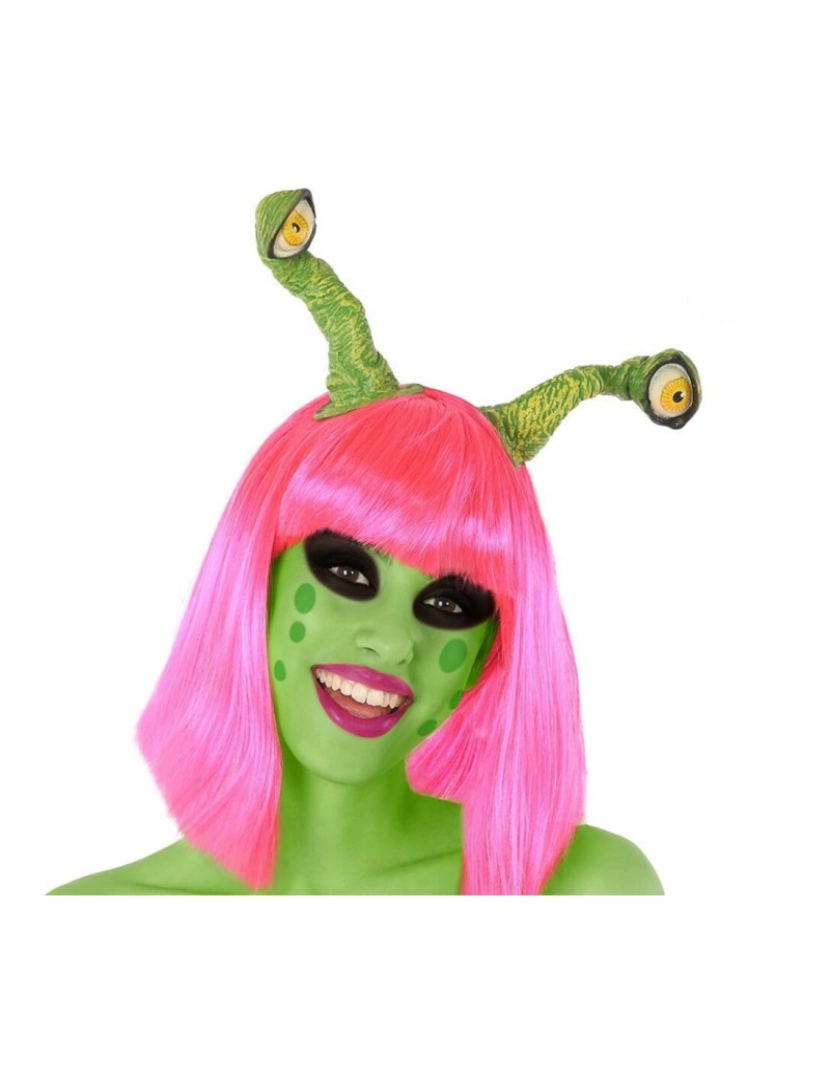 Bigbuy Carnival - Diadema Alien Verde