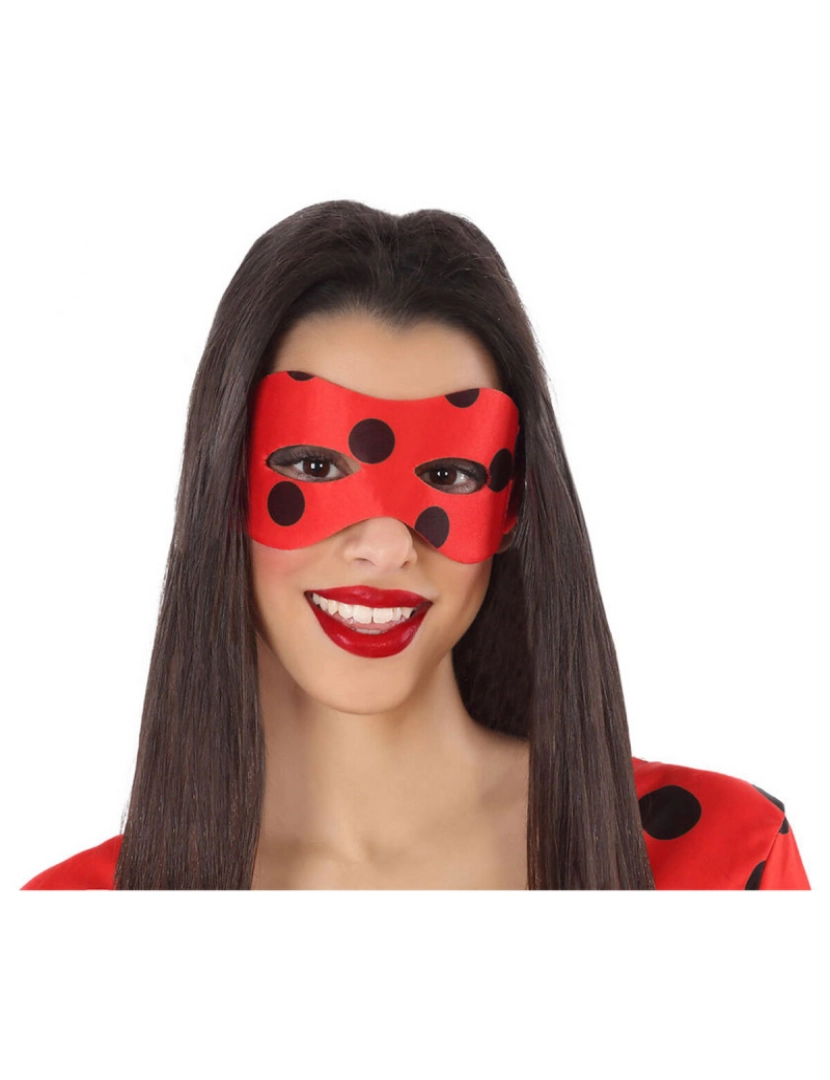 Bigbuy Carnival - Mascarilha Vermelho/Preto Lunares