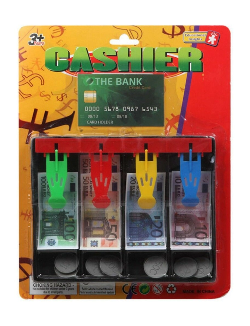 Bigbuy Kids - Caixa Registadora de Brincar Cashier Moedas e Notas 28 x 22 cm