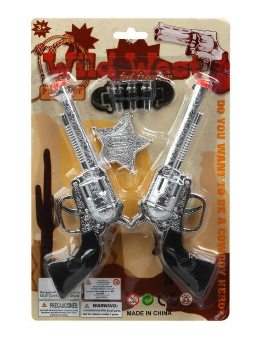 Bigbuy Carnival - Conjunto de Pistolas do Oeste 28 x 18 cm