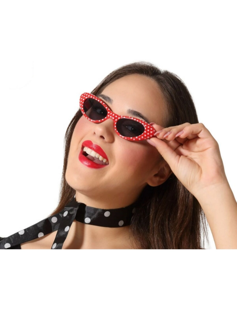 Bigbuy Carnival - Óculos Vermelho Lunares