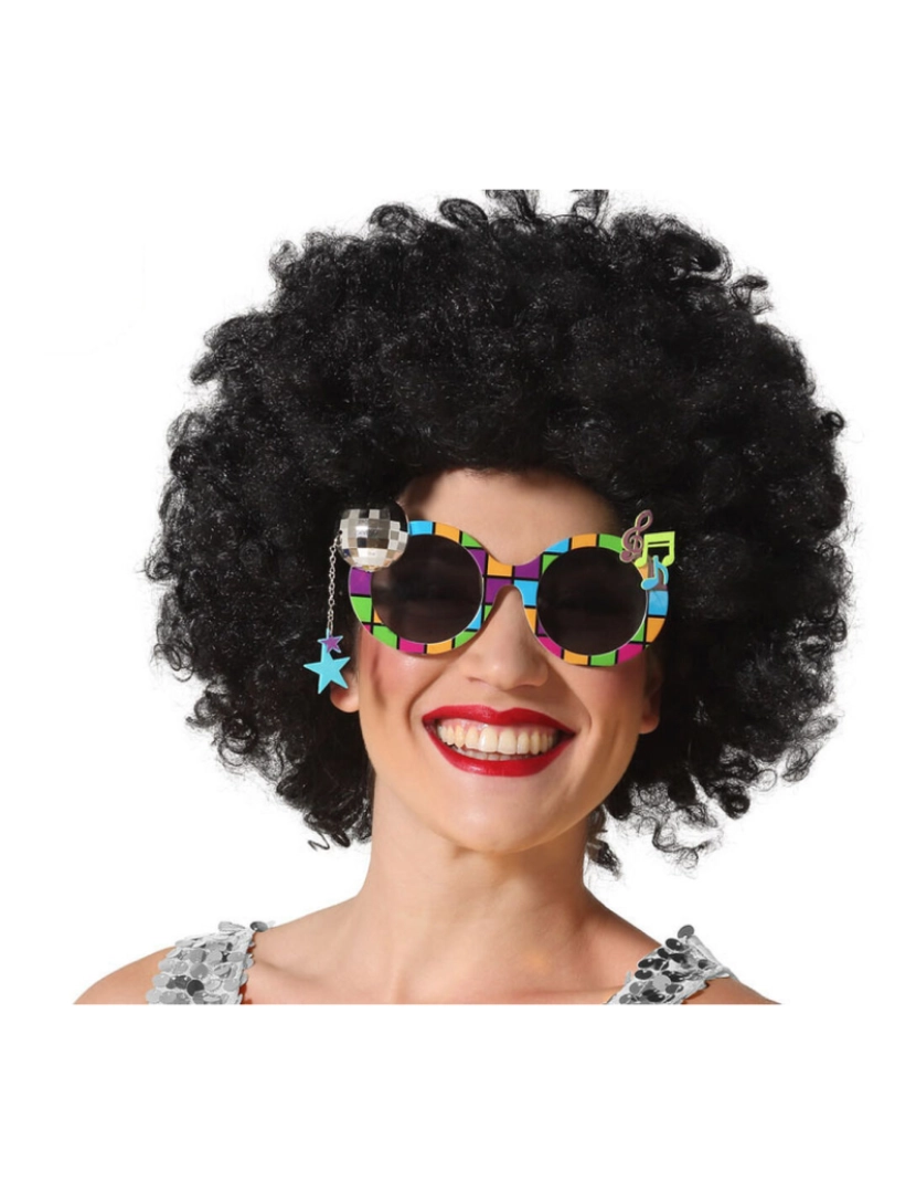 Bigbuy Carnival - Óculos Multicolor Estrela de Rock Acessórios para Fantasia
