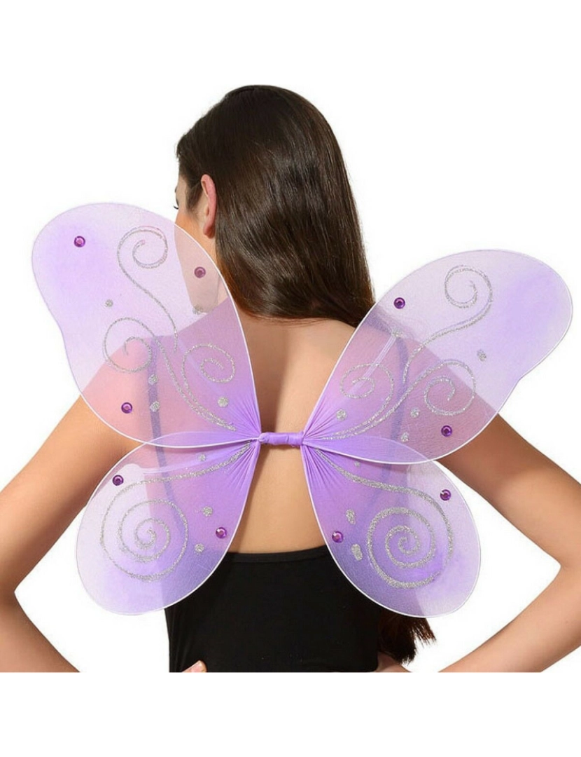 Bigbuy Carnival - Asas de Borboleta Roxo 48 X 37 cm