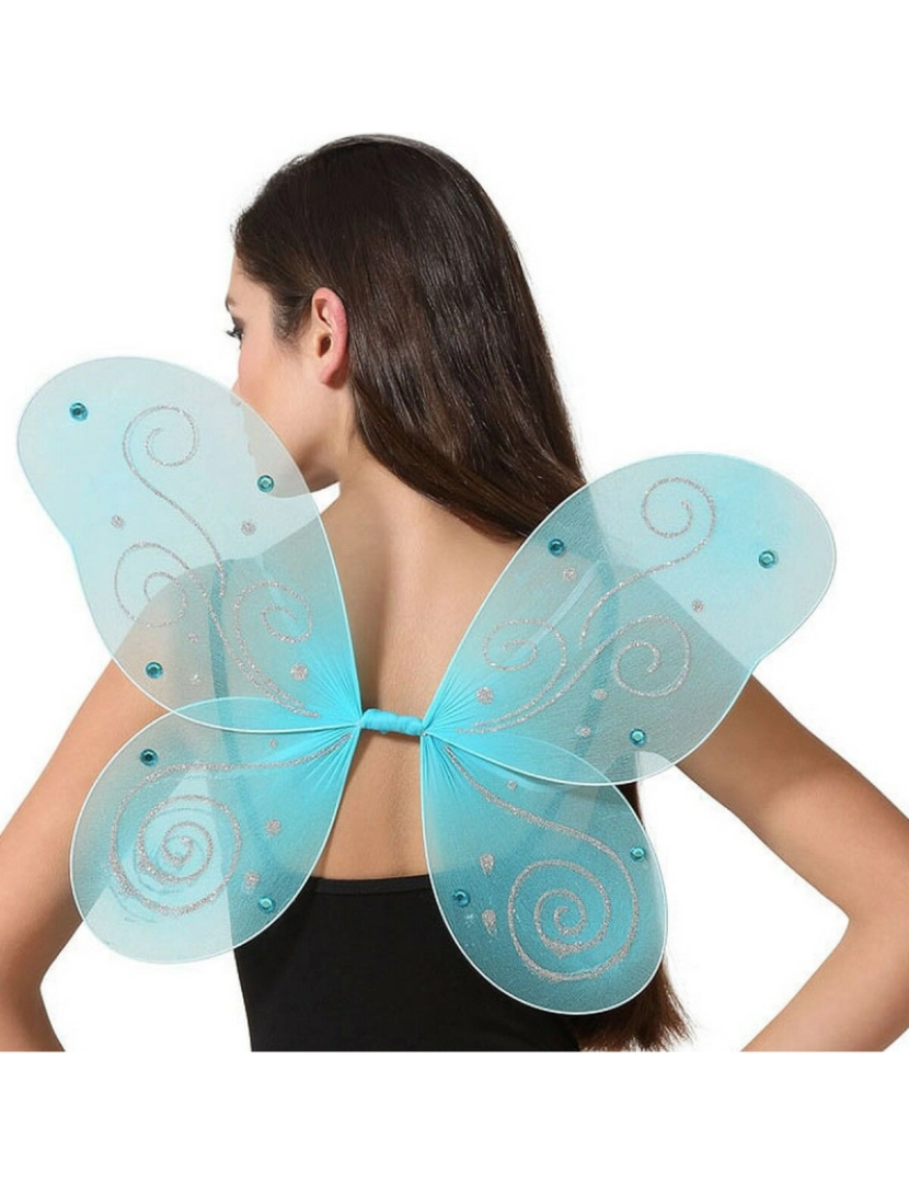 Bigbuy Carnival - Asas de Borboleta Azul 48 X 37 cm