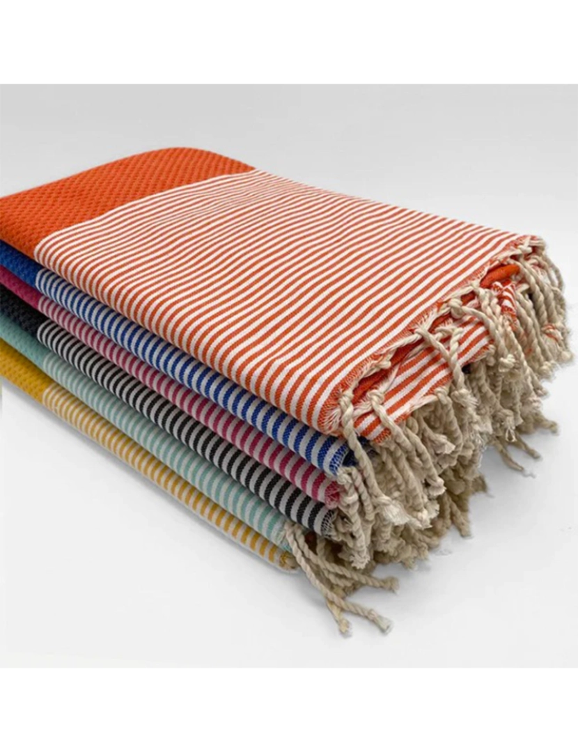 imagem de Toalha de praia Tradicional Mikanda Fouta 200x200 190g/m²3