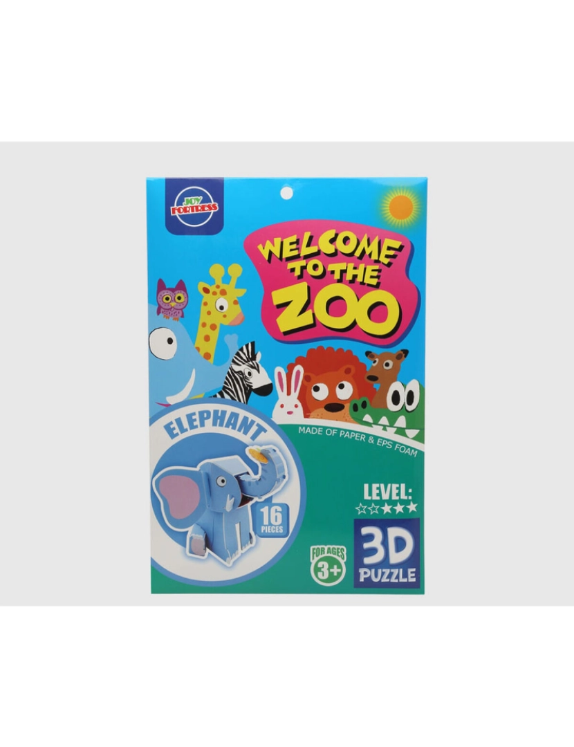 imagem de Puzzle 3D Zoo Elefante 27 x 18 cm 16 Peças1