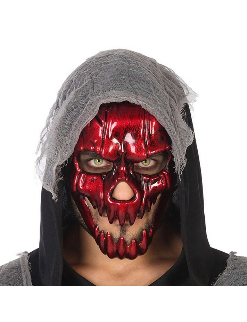 imagem de Máscara Vermelho Intenso Caveira Halloween Vermelho1