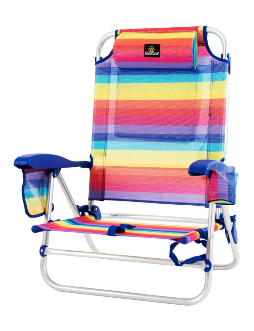 Bigbuy Outdoor - Cadeira Dobrável com Geleira Textiline Coral 55 x 24 x 63 cm Multicolor