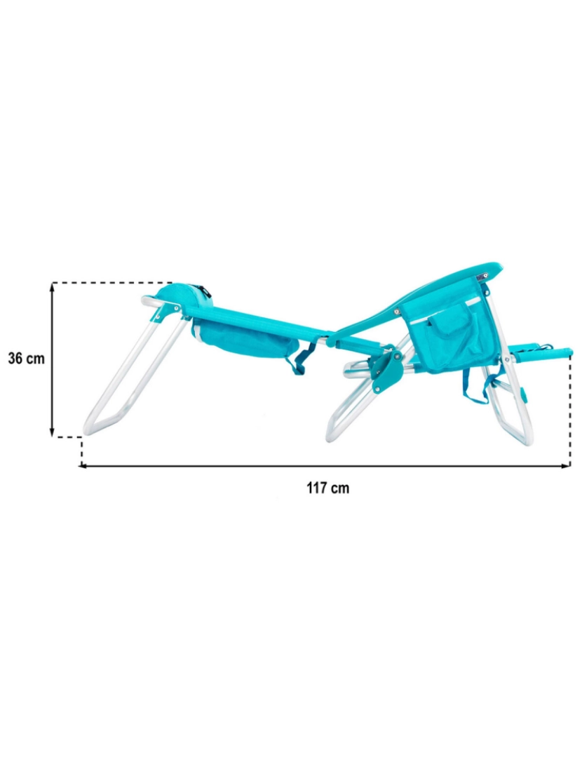 imagem de Cadeira Dobrável com Geleira Textiline Coral 55 x 24 x 63 cm Turquesa4