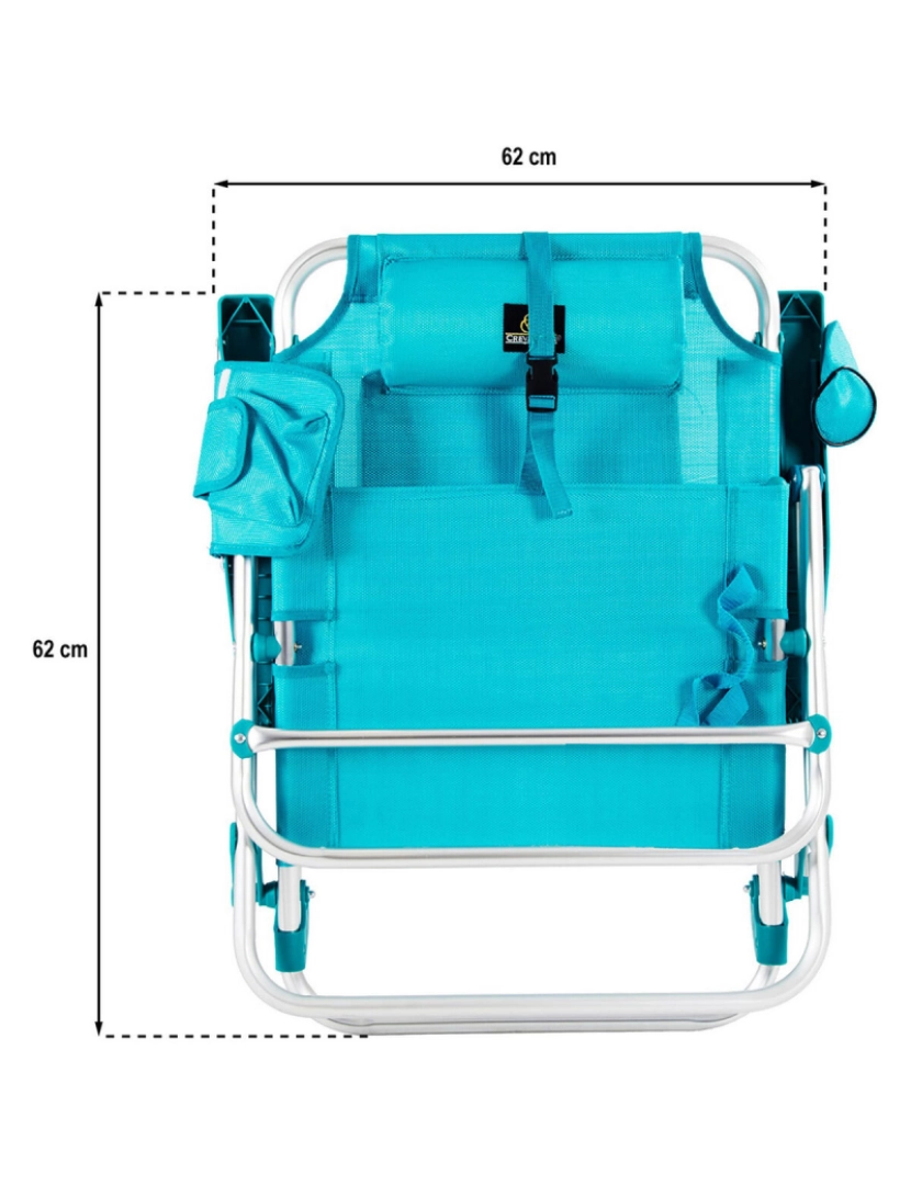 imagem de Cadeira Dobrável com Geleira Textiline Coral 55 x 24 x 63 cm Turquesa5