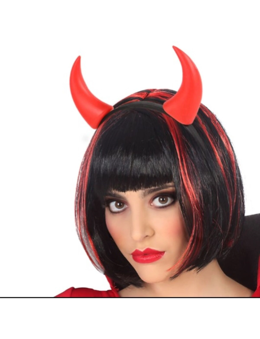 imagem de Diadema Demónio Halloween Vermelho1